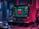 Raspberry Pi 5 branché à un écran et un clavier pour l’installation.