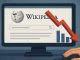 Écran d'ordinateur affichant le site de Wikipedia pour illustrer la chute de son trafic à cause principalement de l'intelligence artificielle.