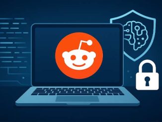 Reddit protège ses données contre l'extraction non autorisée par l'intelligence artificielle, image représentant un ordinateur avec le logo Reddit et des flux de données sécurisés