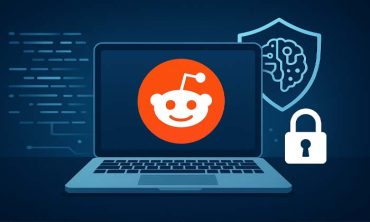 Reddit protège ses données contre l'extraction non autorisée par l'intelligence artificielle, image représentant un ordinateur avec le logo Reddit et des flux de données sécurisés