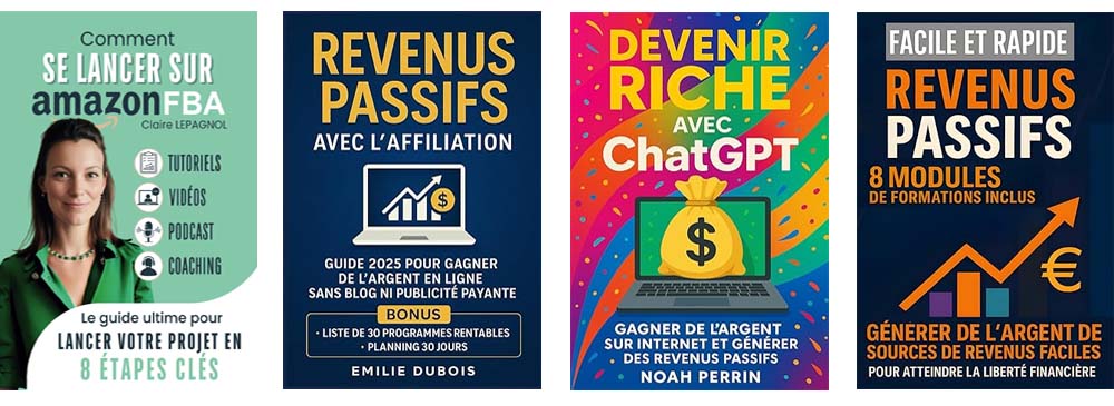 Des livres expliquant comment générer des revenus grâce à internet.
