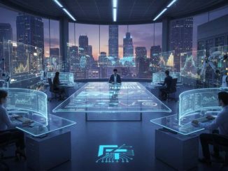 le bureau d'une financial technology company, dites FINTECH.