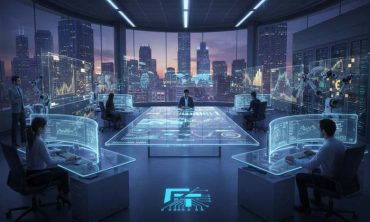 le bureau d'une financial technology company, dites FINTECH.