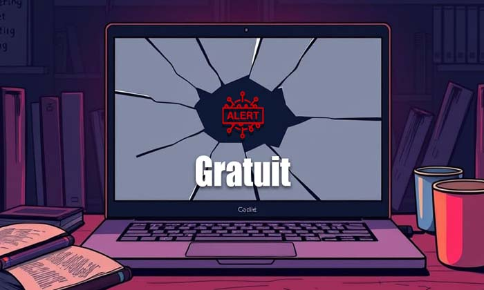 ordinateur cracké par un logiciel gratuit téléchargé illégalement.